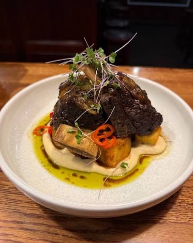 The Block signature dishes Braised Short Ribs
Shotgun Shrimp
Grilled Chicken Sandwich